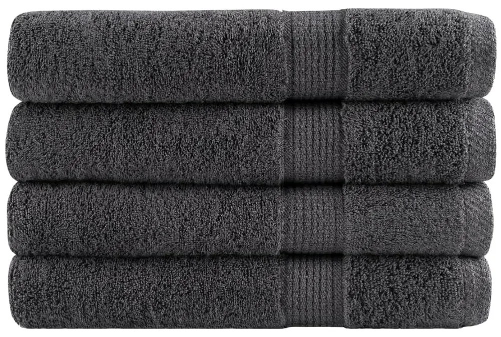 vidaXL Prosoape premium SOLUND 4 buc. antracit 100x200cm 600gsm
