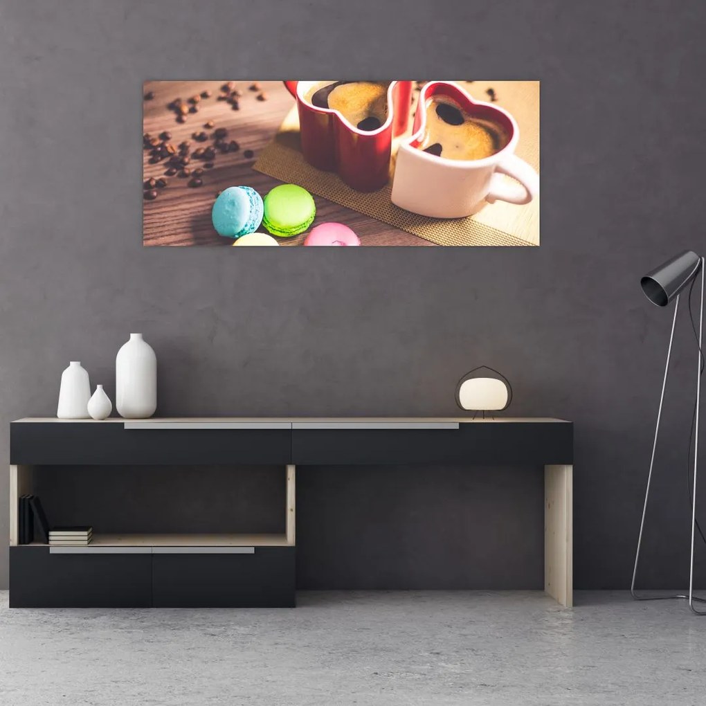 Tablou cu cafea și macarooni (120x50 cm)