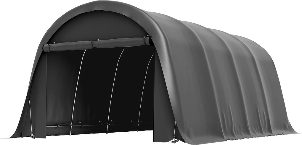 Outsunny Carport Cort-Garaj 3x6m Rezistent la iarnă, cort depozit impermeabil cu pereți laterali detașabili, ușă rulantă mare, UPF50+ | Aosom Romania