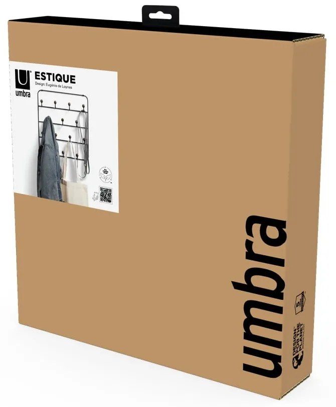 Cuier de ușă negru/în culoare naturală din metal 36 cm Estique – Umbra