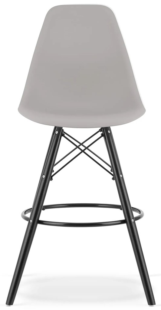 Scaun de bar CARBRY gri cu picioare negre