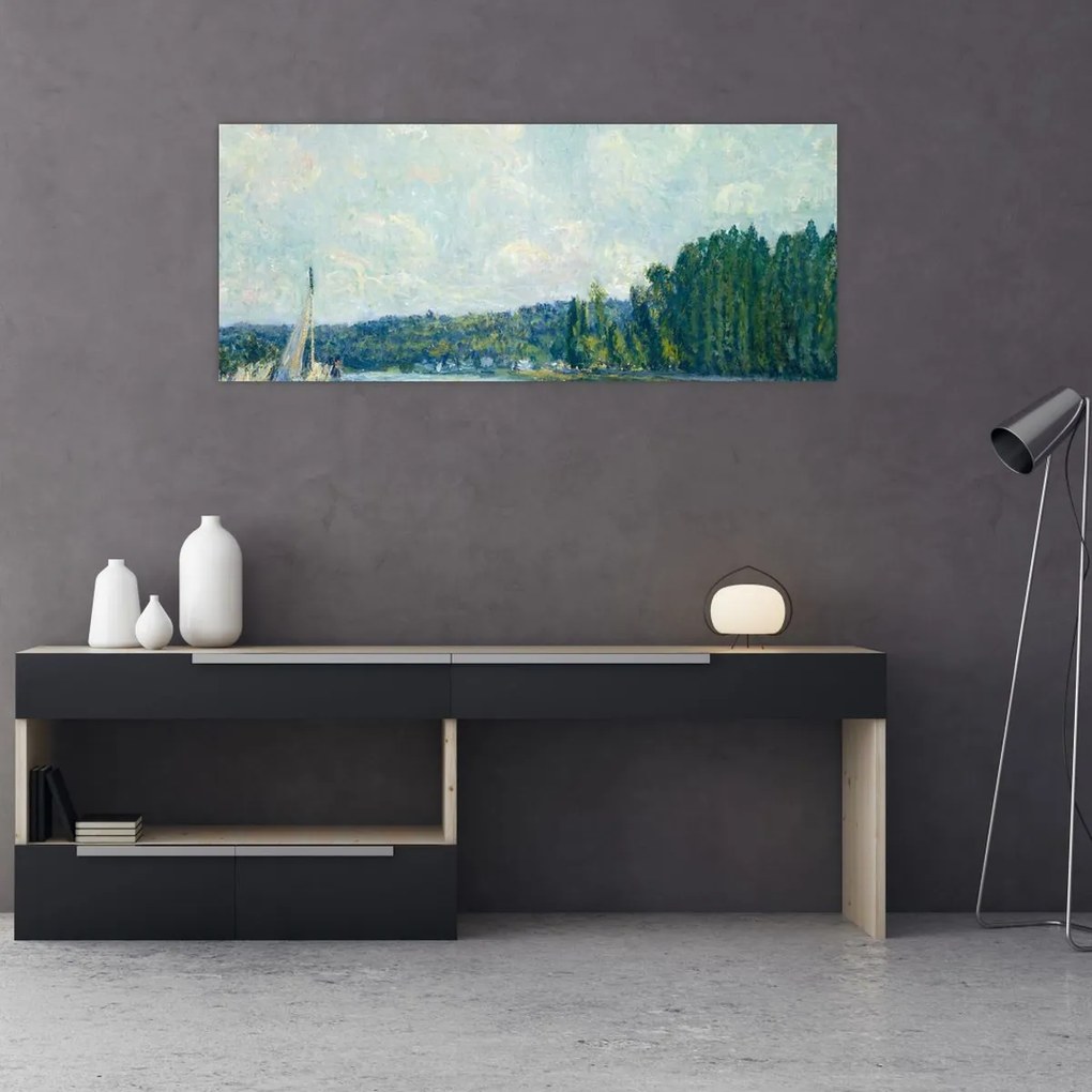 Tablou - Alfred Sisley, The Banks of the Oise, reproducere (120x50 cm)