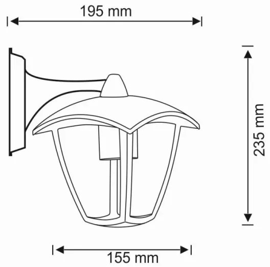 Aplică perete exterior IGMA 1xE27/12W/230V IP44