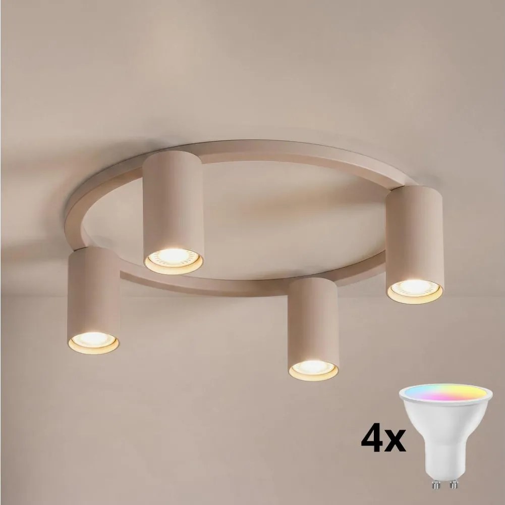 Brilagi - Plafonieră LED RGBW dimabilă SELE 4xGU10/6,5W/230V bej