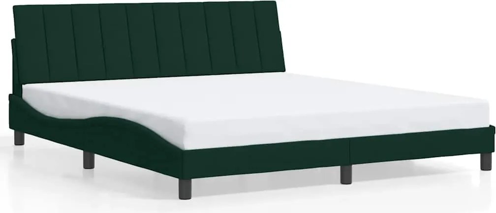 vidaXL Cadru de pat fără saltea, Hanko, verde închis, 180x200 cm, catifea
