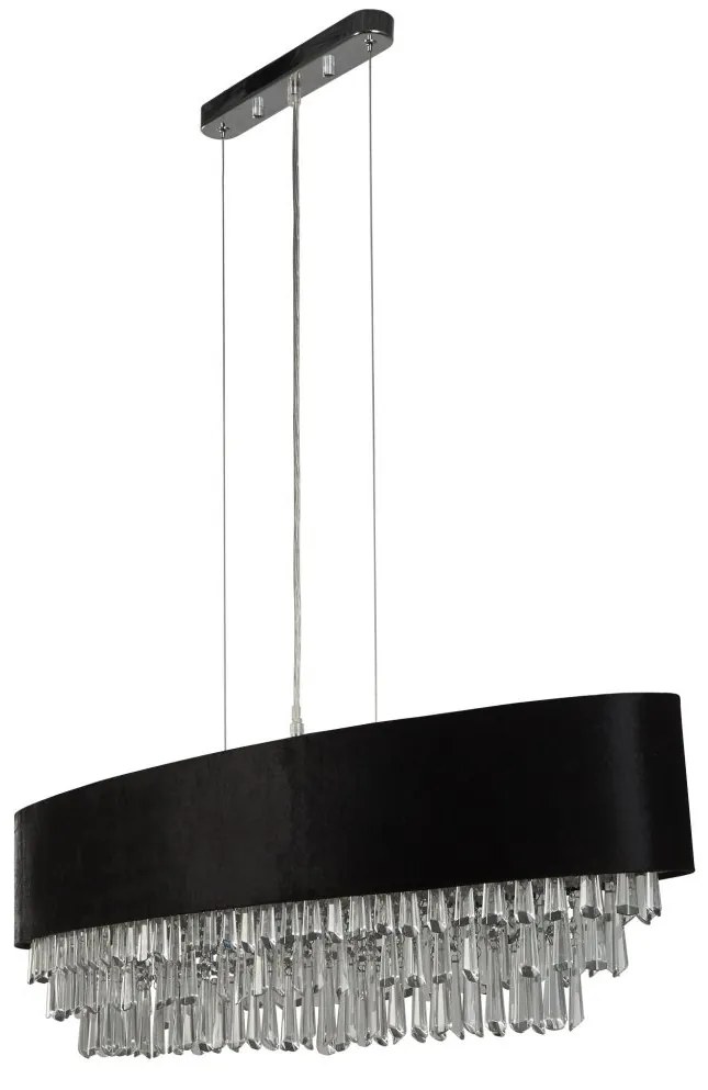 Lustra eleganta cu abajur din catifea si cristale Glamour 8Lt