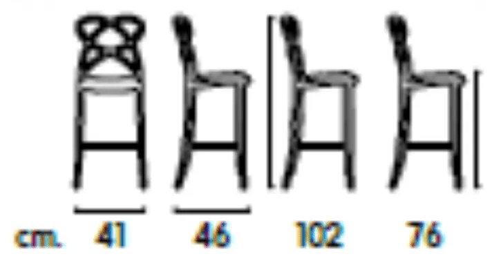 SET 4 SCAUNE BAR INFINITY -POLIPROPILENA-HORECA - NEGRU