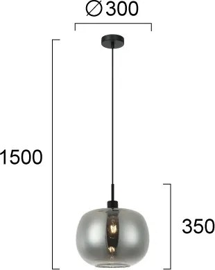 Lampă suspendată pe cablu ALAN 1xE27/40W/230V negru fumuriu