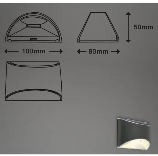Briloner 3133015 - Aplica de perete solară cu LED/2W/3,7V IP44 3000K