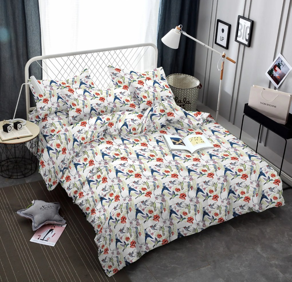 Lenjerie de pat din microfibra alba TROCHILA Dimensiune lenjerie de pat: 70 x 80 cm | 140 x 200 cm