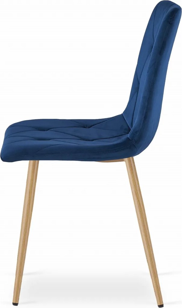 Scaun de dining din catifea albastra LIBRA