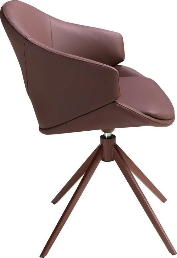 Scaun modern pivotant piele sintetica maro cupru