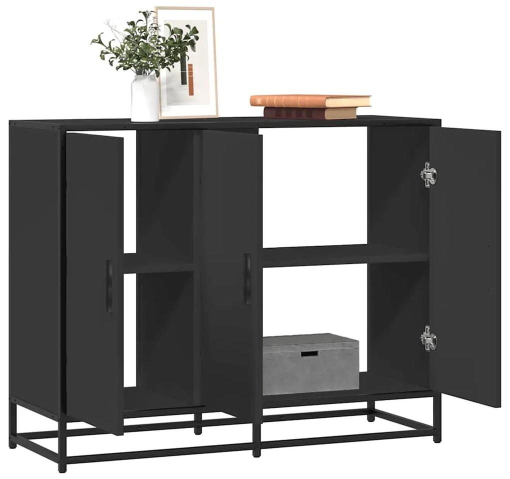 vidaXL Servantă, negru, 94x35x76 cm, lemn prelucrat
