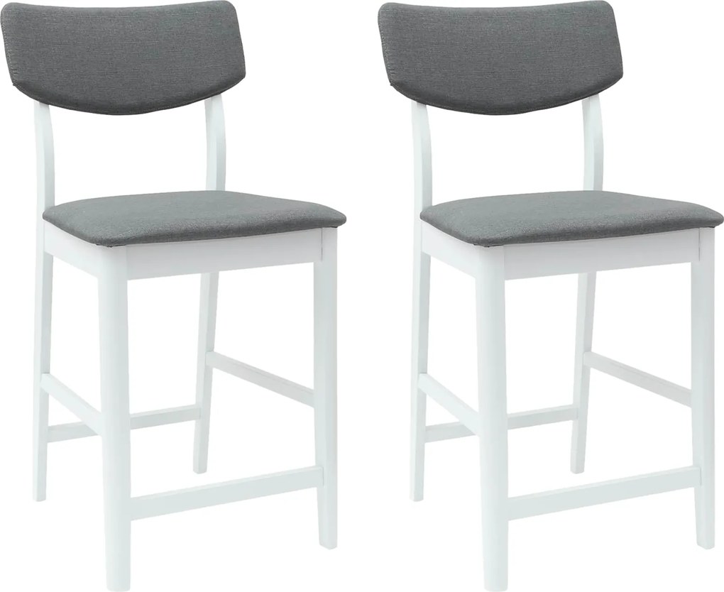 vidaXL Scaune de dining 2 pcs Alb 48 x 49 x 95 cm