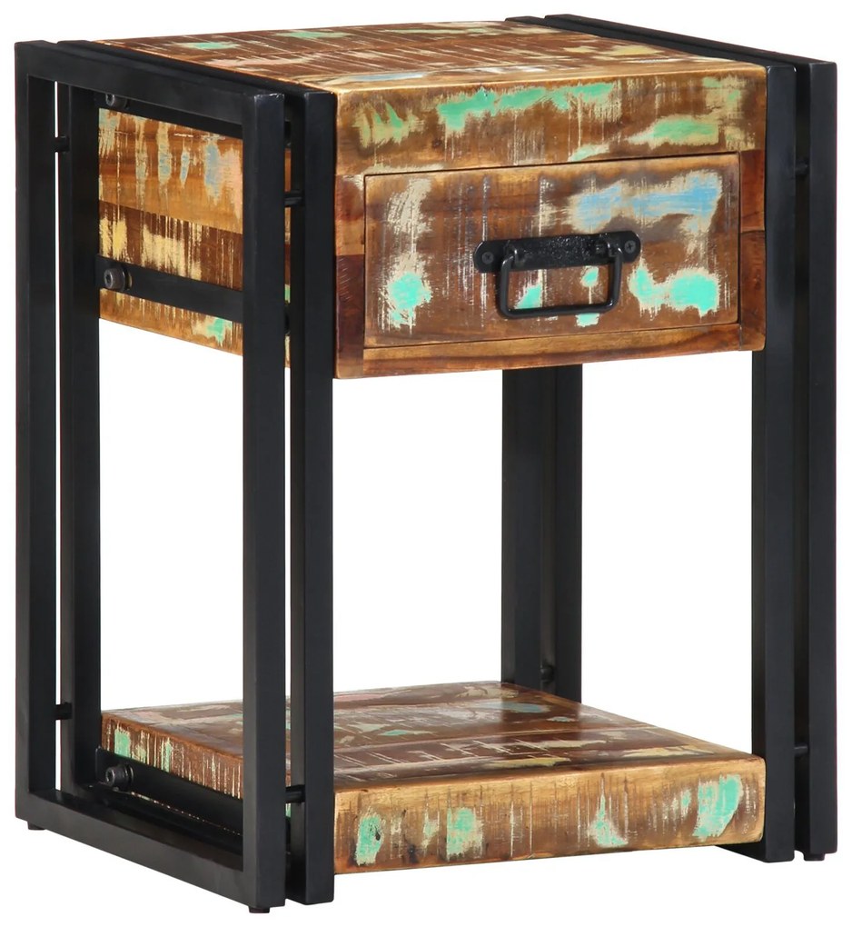 vidaXL Dulap de noapte Multicolour 40 x 35 x 50 cm Lemn masiv reciclat