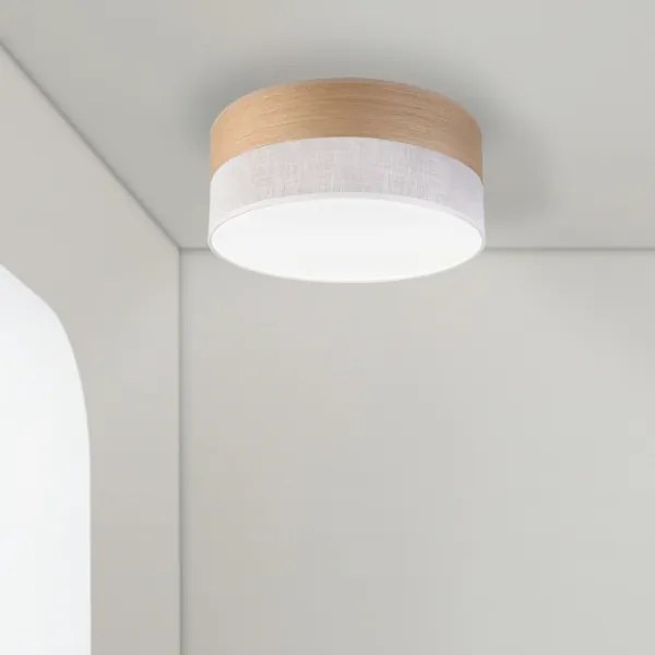 Plafonieră LED SIRJA WOOD LED/20W/230V d. 35 cm alb/stejar