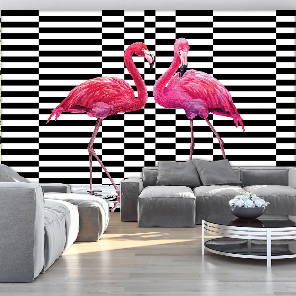 Fototapet - Flamingo 3D (254x184 cm), în 8 de alte dimensiuni noi