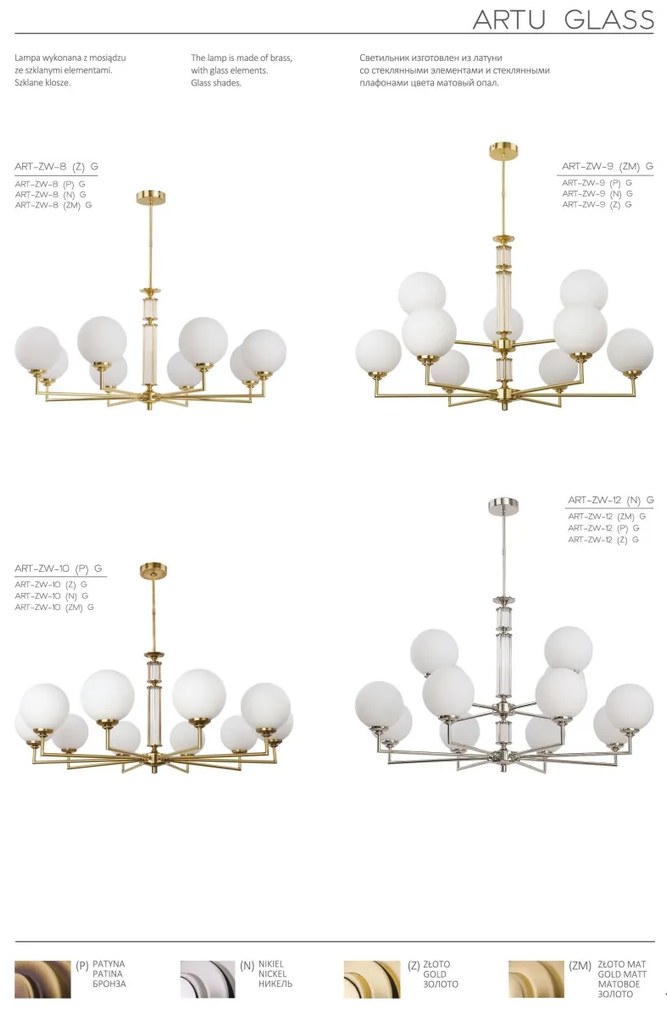 Lustra 3 brate moderna realizata manual Artu Glass