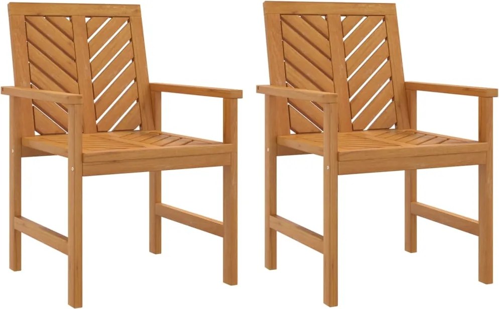 vidaXL Scaune de masă pentru grădină 2 buc., lemn masiv de acacia