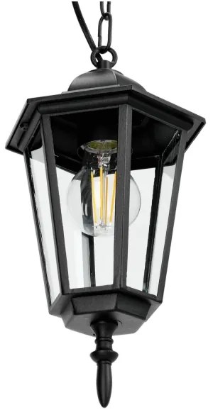 Lustră de exterior pe lanț 1xE27/60W/230V neagră
