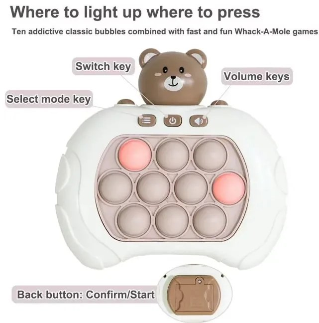 Joc electronic cu senzori pentru copii - Quick Push - urs