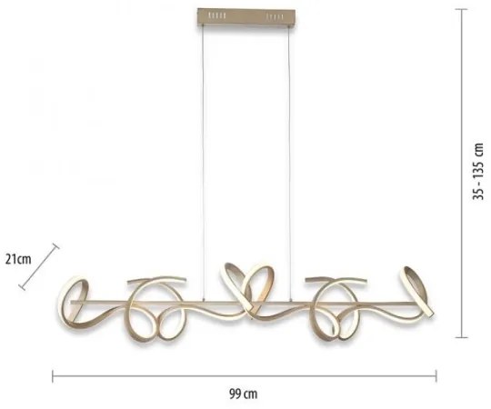 Lustră LED pe cablu dimabilă CURLS LED/40,8W/230V Leuchten Direkt 19033-60