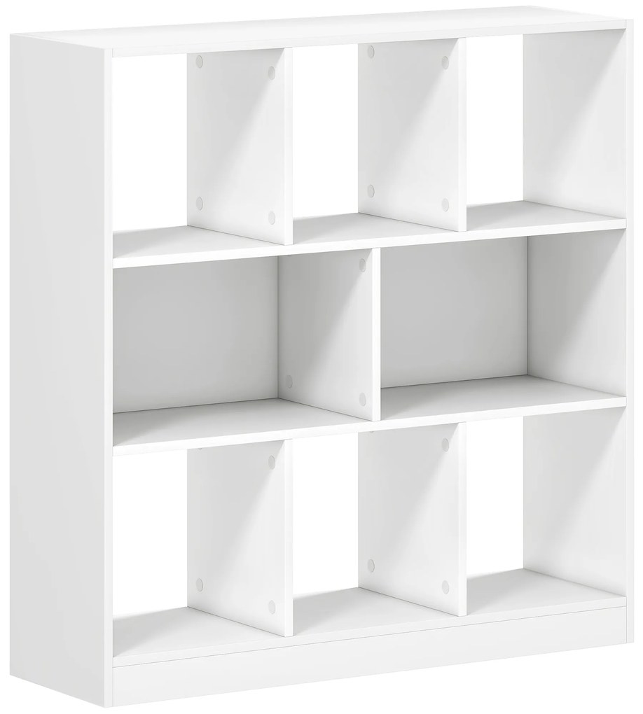 HOMCOM Raft de cărți Raft Stand, 8 Compartimente Raft, 97,5 x 30 x 100 cm, Alb | Aosom Romania