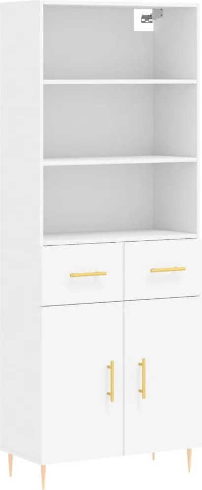vidaXL Dulap înalt, alb, 69,5x34x180 cm, lemn compozit