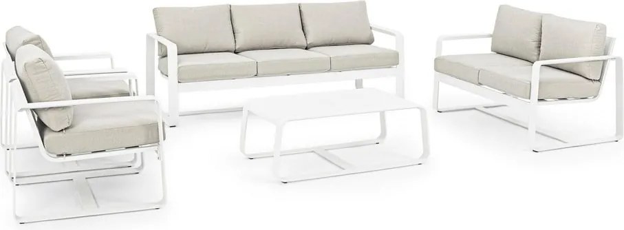 Fotoliu de grădină alb din metal Merrigan – Bizzotto