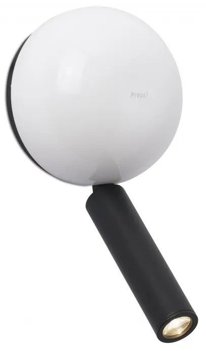 Aplica cu reader LED stil modern minimalist PRESS White