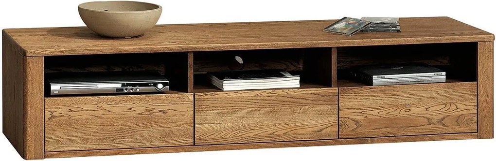 Comodă lemn masiv Hugo TV Stejar Închis, 178.1 × 50 × 39.8 cm