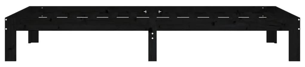 Cadru de pat, negru, 90x200 cm, lemn masiv de pin Negru, 90 x 200 cm