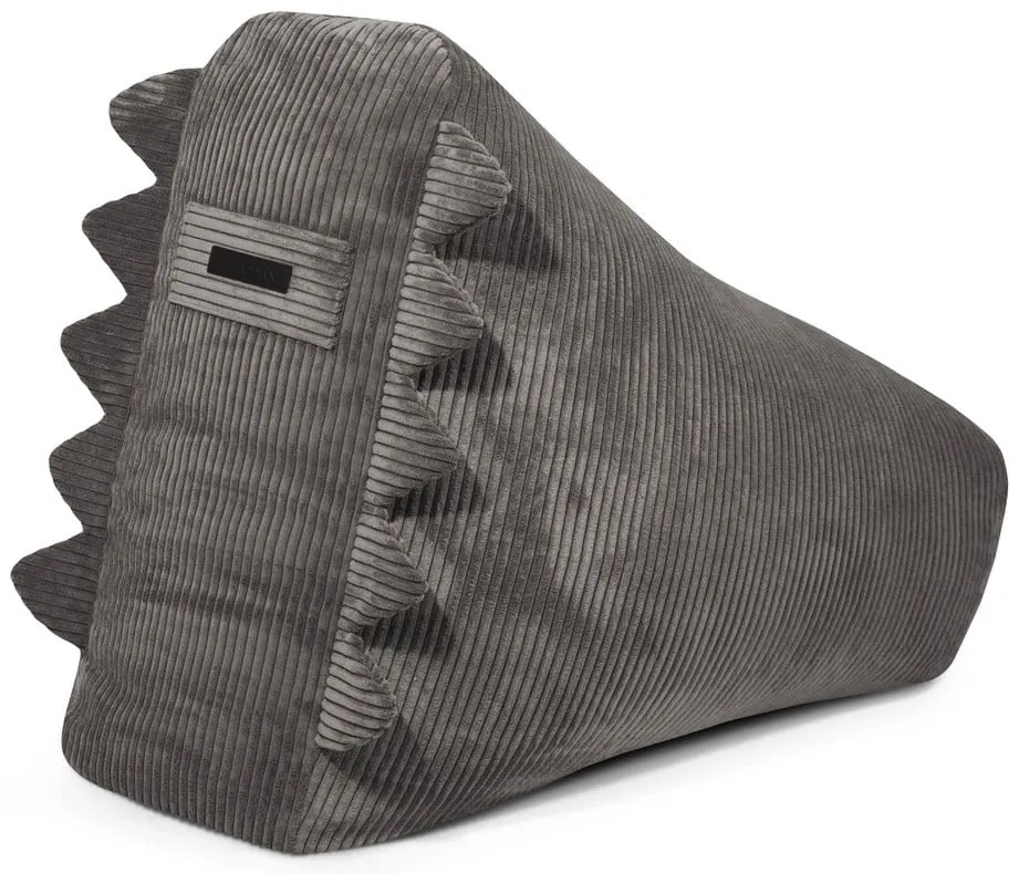 Fotoliu puf pentru copii maro închis cu tapițerie din catifea reiată Snug 80 Dragon – SLOWDOWN