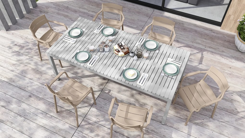 MAZZONI EXPORT LUSSO Bej - SCAUN MODERN DE BUCĂTĂRIE GRĂDINĂ CAFENEA (STIVUIT)