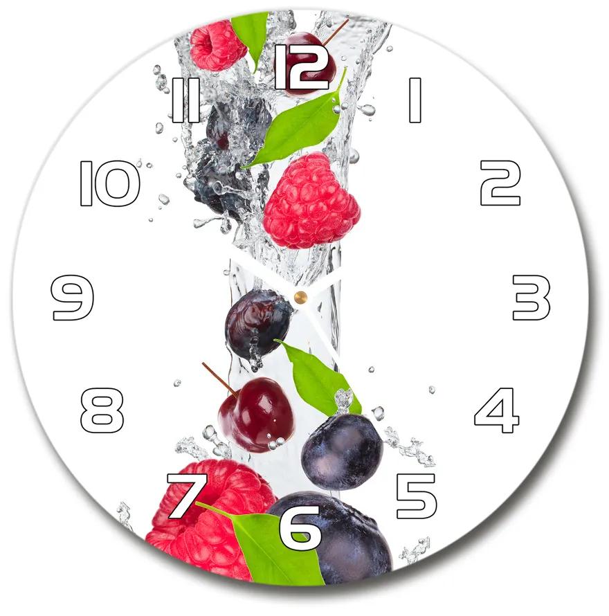 Ceas de sticlă pe perete rotund Fructele si apa