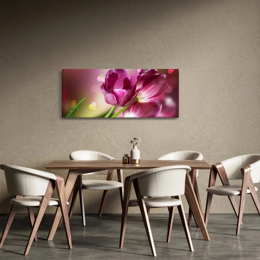 Tablou cu lalele roz (120x50 cm)