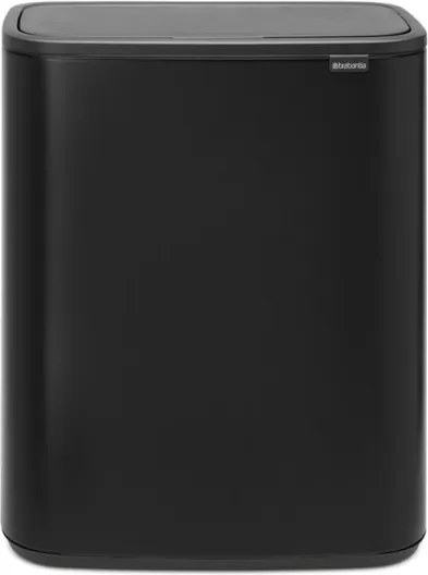 Cos de gunoi Brabantia Bo Touch 1001274, 60 L, Deschidere lina, silentioasa si larga, Rezistent la amprente, Negru mat