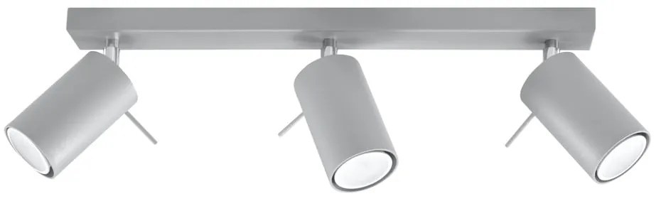 Plafonieră Sollux Etna, lungime 45 cm, gri