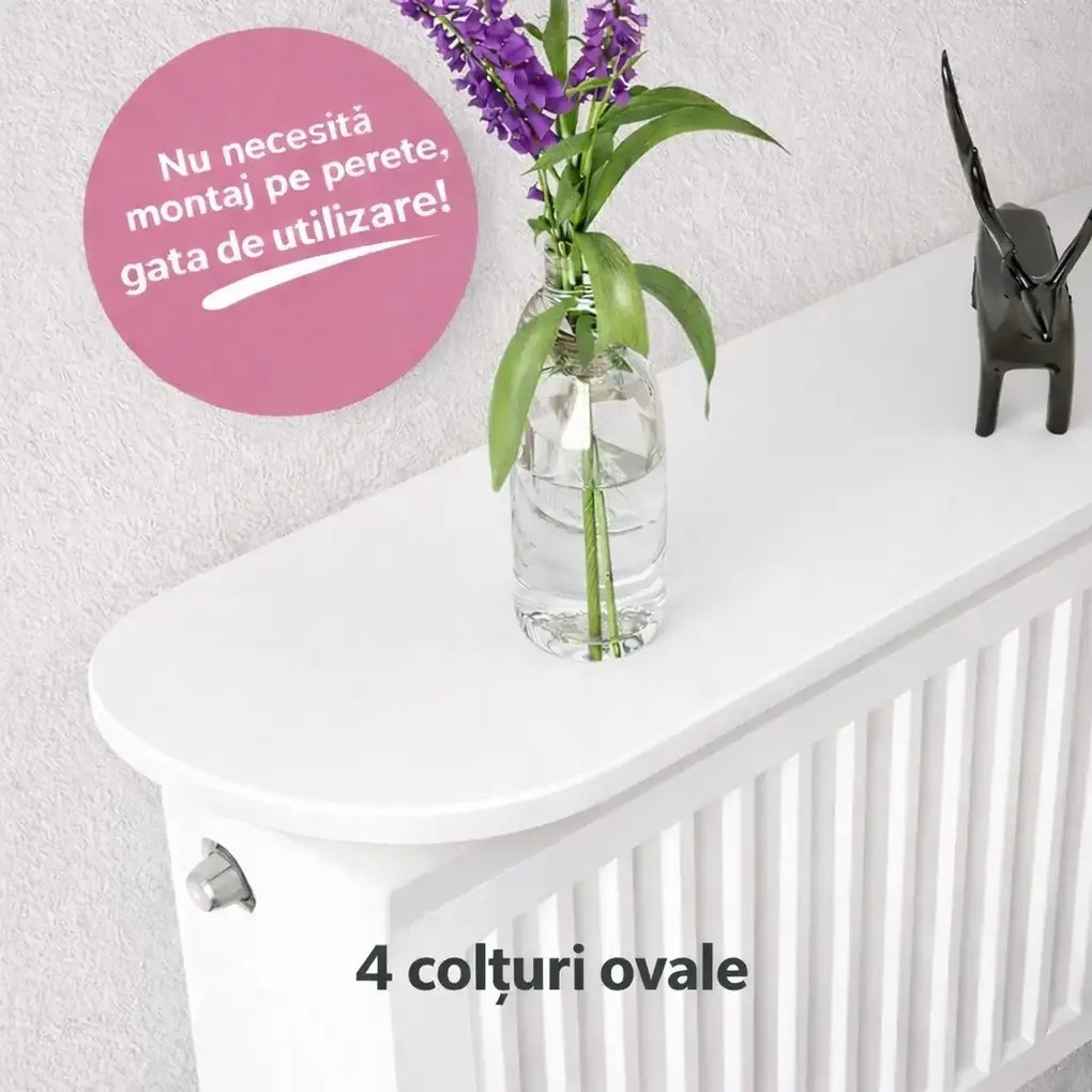 Raft perete, suport calorifer, alb, Homs, 80x18 cm, L005