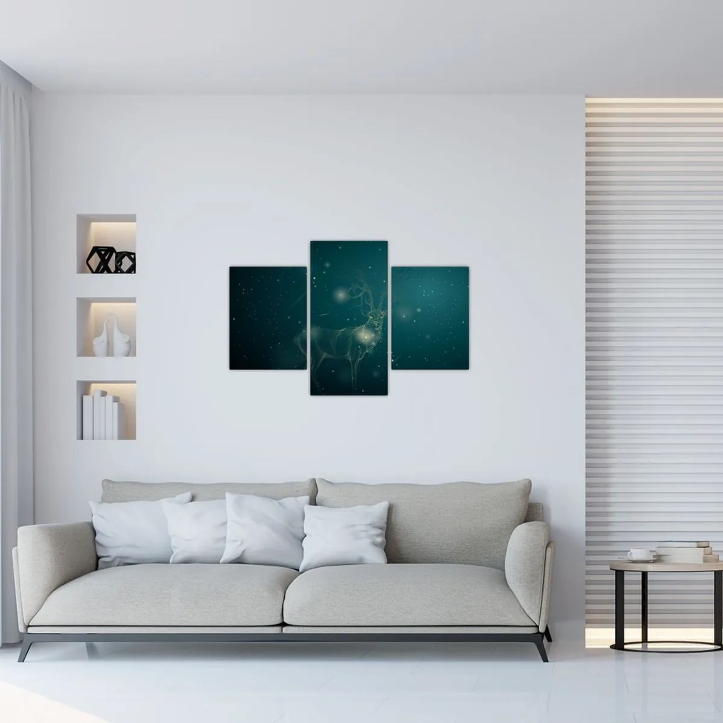 Tablou - Cerb magic noaptea (90x60 cm)
