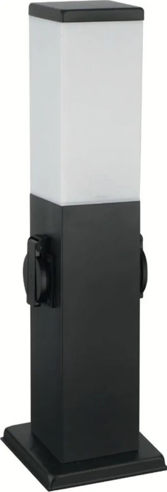 Brilagi - Lampă de exterior cu 2 prize SCHUKO NOVA 1xE27/15W/230V 40 cm IP44 neagră