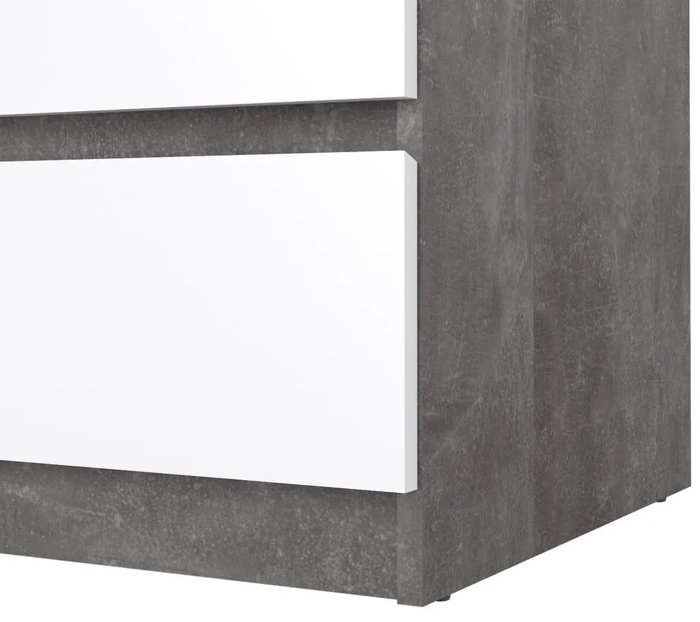Comodă Simplicity 77 x 50 x 70 cm, gri / alb lucios