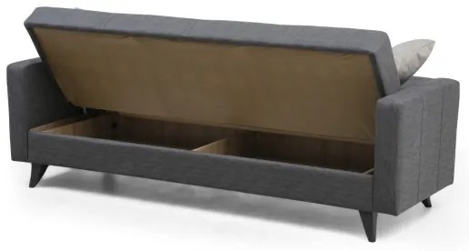 Canapea extensibilă KORFU, 3 locuri, gri închis