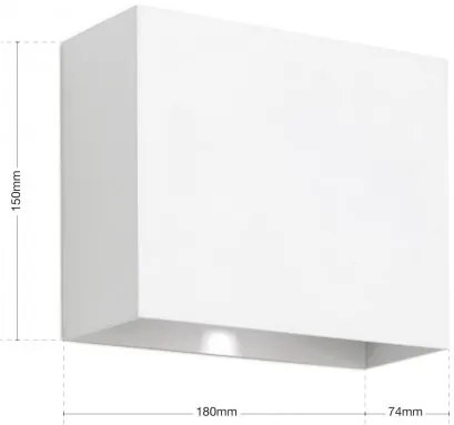 Aplica LED de perete exterior, lumina ambientala, protectie IP65, AKZENT alb