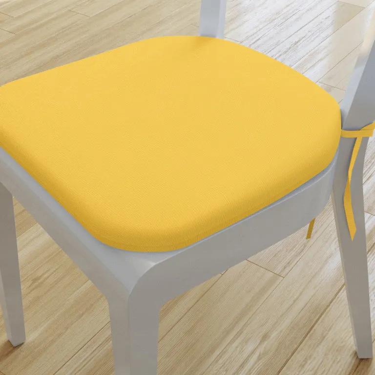 Goldea pernă pentru scaun rotundă decorativă 39x37cm - loneta - galben închis 39 x 37 cm