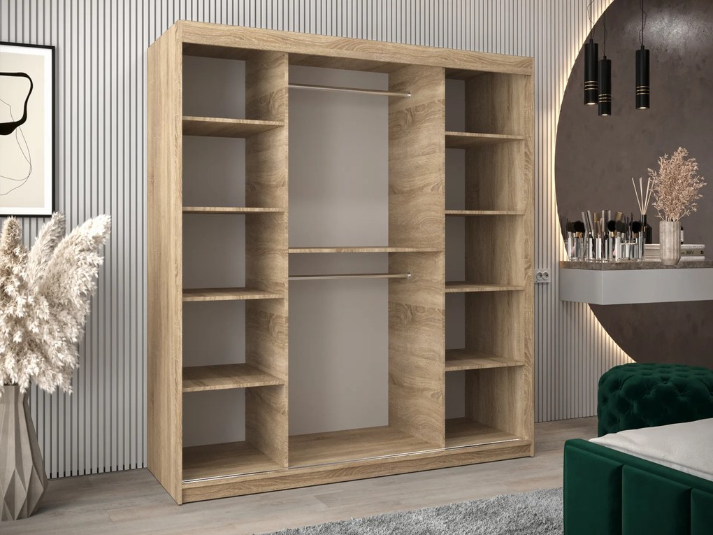 Dulap de haine 180 cm Eclipse (Stejar sonoma + Stejar sonoma). 1063426