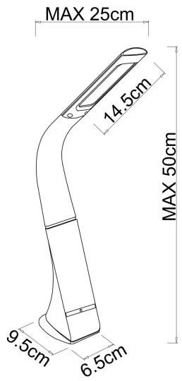 Globo 58337B - Lampă de birou LED SOPHIE, reîncărcabilă, cu reglaj tactil al luminozității, LED/5W/5V 2200 mAh