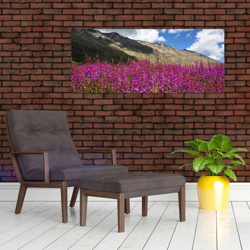 Tablou sceneriei cu lunca montană (120x50 cm)