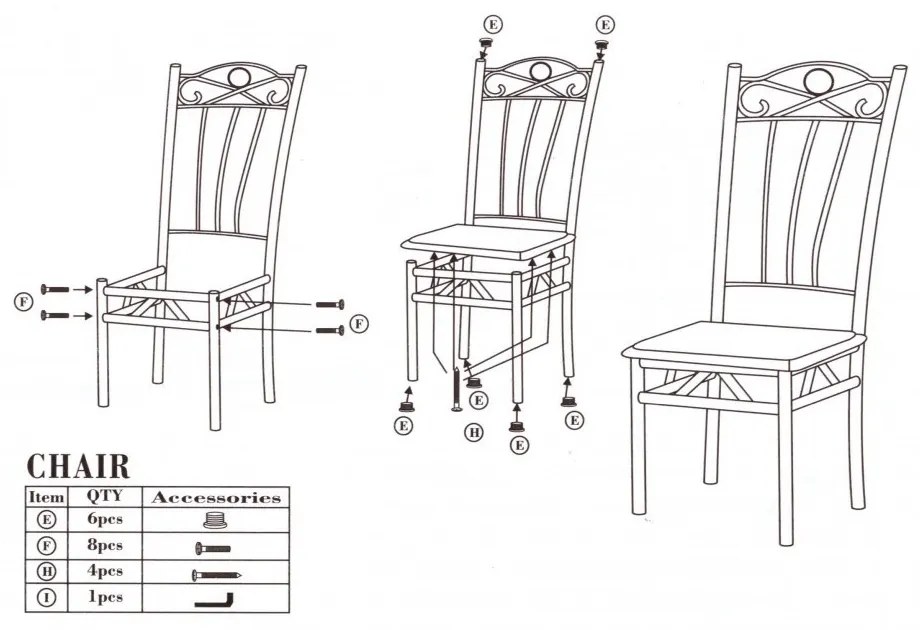 Set masa cu 4 scaune, FUR-101-1LS, masa 120x67x75 cm, bej