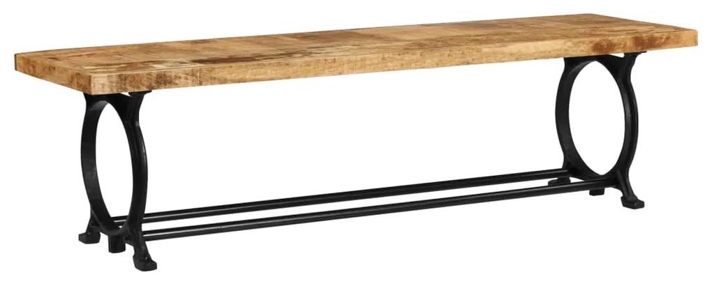 246714 vidaXL Banchetă de bucătărie, 160x45x45 cm, lemn masiv de mango și fontă